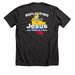 Love in Action, a Dark Grey Heather Premium Unisex Tee (back-view)