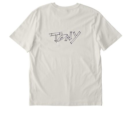 Anthony Bourdain Portrait- Tie Dye available, a Natural Raw Stanley/Stella Unisex Creator 2.0 Tee (back-view)