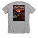 Sunset rollers, a Athletic Heather Premium Unisex Tee (back-view)