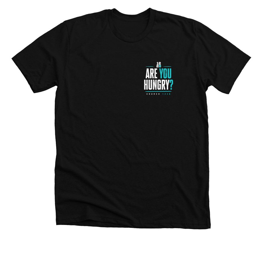 ARE YOU HUNGRY?, a Solid Black Blend Premium Unisex Tee