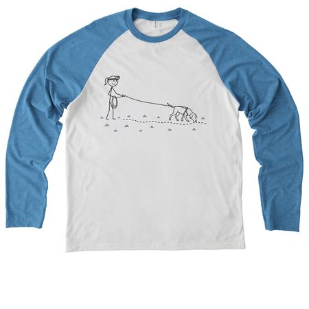 GoPro Tracking in blk, a Azure Blue/ Bright White Allmade Eco Triblend Colorblock Raglan Long Sleeve Tee