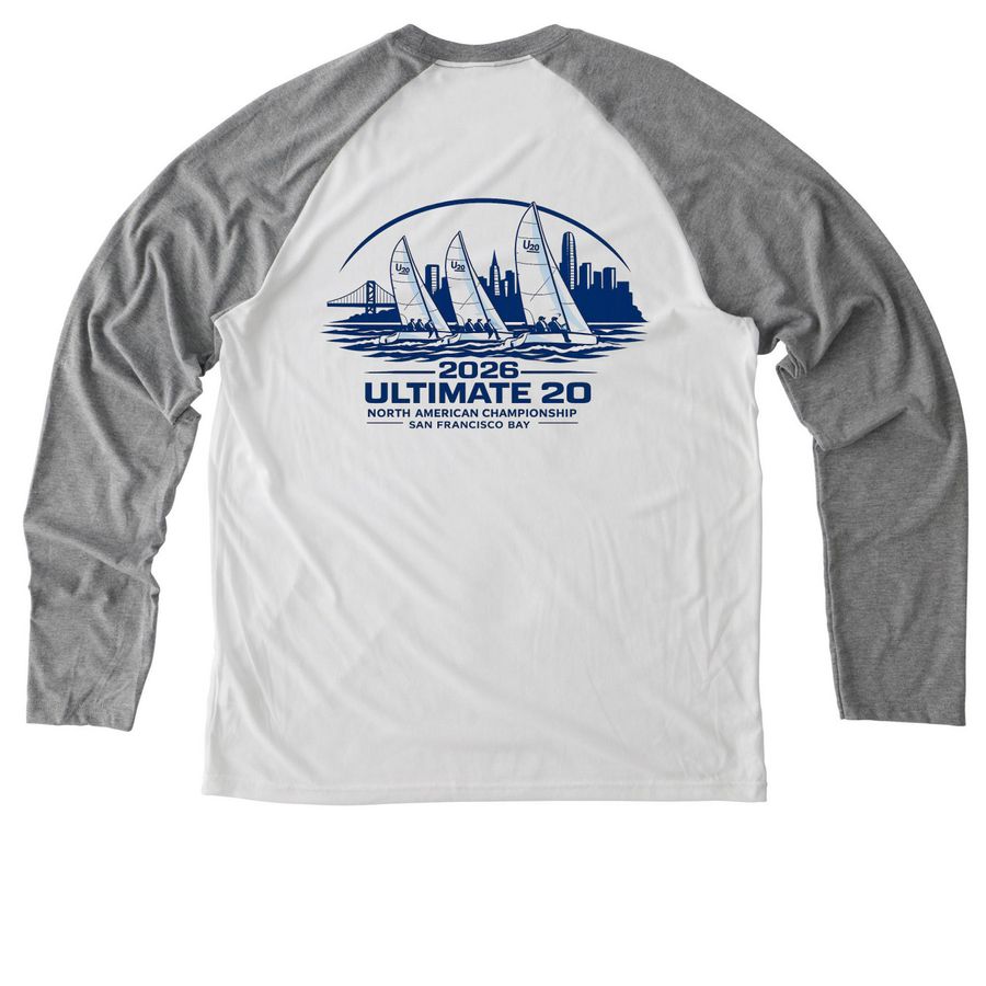 Ultimate 20 North Americans 2026, a Aluminum Grey/ Bright White Allmade Eco Triblend Colorblock Raglan Long Sleeve Tee