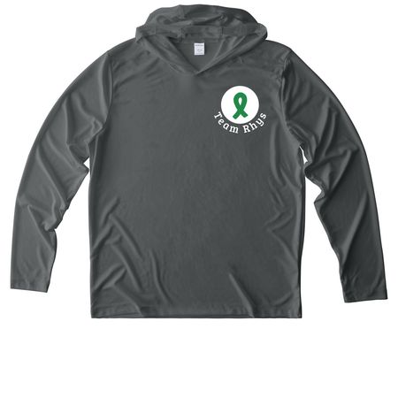 Team Rhys 2.0, a Dark Smoke Grey UV Performance Long Sleeve Hoodie
