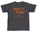 Treat Dealer - Orange Text, a Graphite Comfort Colors Unisex Tee (back-view)