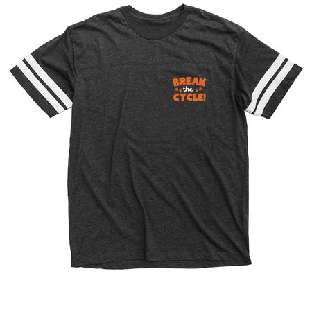 Break The Cycle, a Vintage Smoke / White Football Jersey Tee
