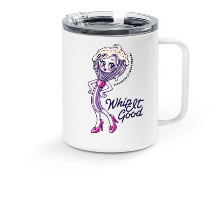 Whip It Good Travel Mug, a White Stainless Steel Travel Mug