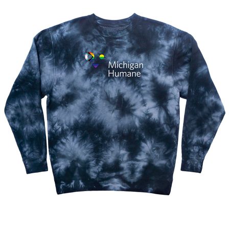 Michigan Humane x Ruth&nbsp;, a Black Tie Dye Crewneck Sweatshirt