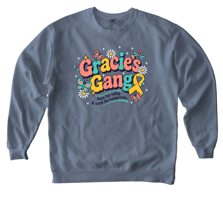 Gracie?s Gang ??, a Blue Jean Comfort Colors Crewneck Sweatshirt