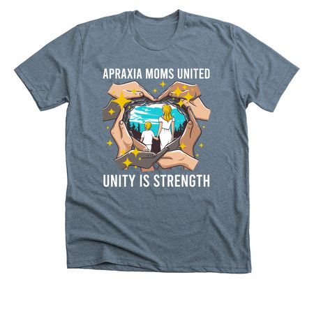 APRAXIA MOMS UNITED SHIRT!, a Heather Slate Premium Unisex Tee