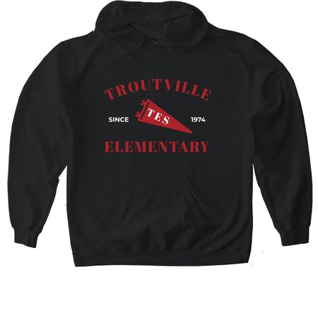TES Spirit, a Black Gildan Softstyle Pullover Hoodie
