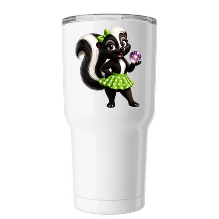 Dotty Skunk Magic, a White Insulated Tumbler