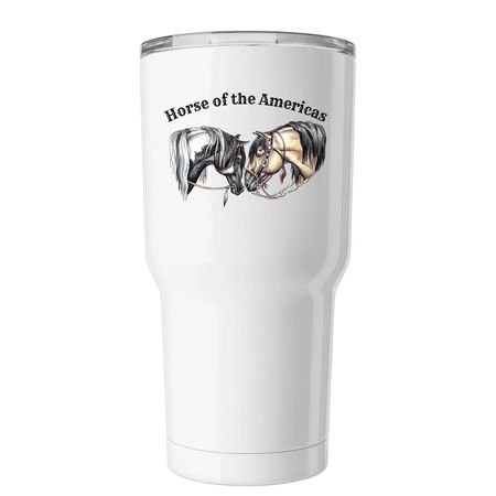 Horse of the Americas Logo Tumbler, a White Insulated Tumbler