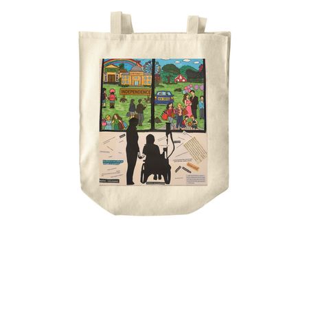 Emma White's AxD Journey, a Natural Over-the-Shoulder Shopping Tote Bag