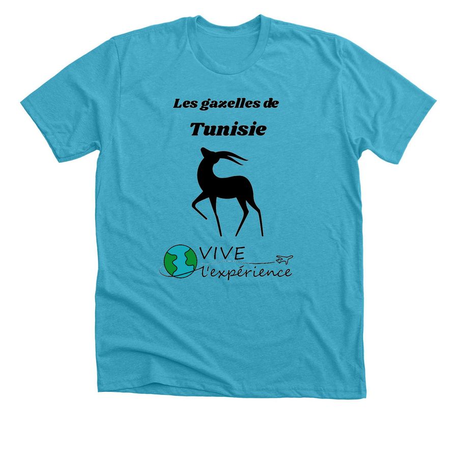 Les gazelles de Tunisie, a Heather Aqua Premium Unisex Tee