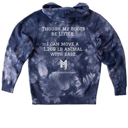 The LITTLE BOOTS Collection, a Navy Youth Tie Dye Pullover Hoodie