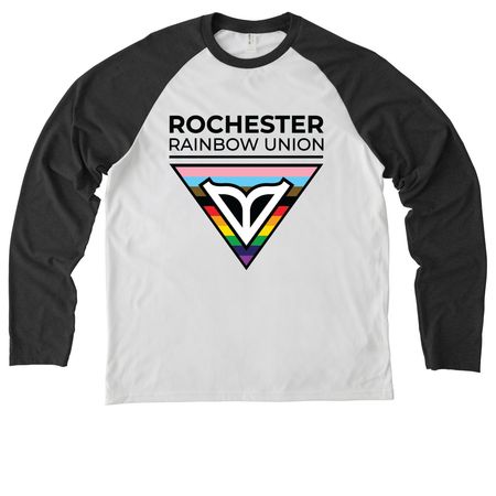 Tees and Tanks, a Space Black/ Bright White Allmade Eco Triblend Colorblock Raglan Long Sleeve Tee