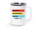 Education. Empowerment. Justice. Travel Mug, a White Stainless Steel Travel Mug