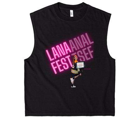 LanaFest shirt, a True Black Heavyweight Garment Dye Muscle Tee