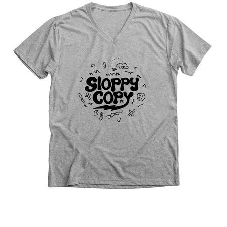 Sloppy Copy Logo Merch, a Athletic Heather Premium V-Neck Tee