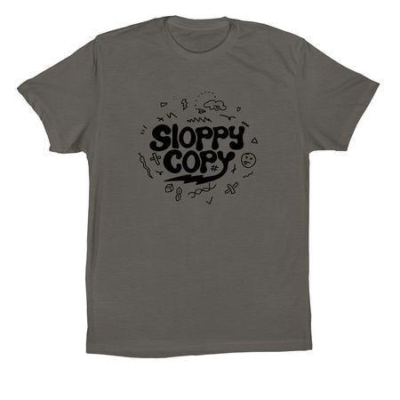 Sloppy Copy Logo Merch, a Asphalt Premium Cotton Tee