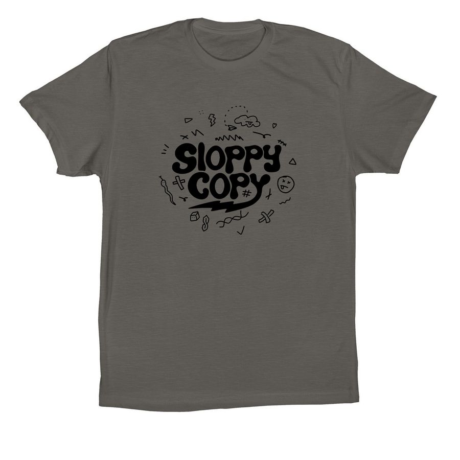 Sloppy Copy Logo Merch, a Asphalt Premium Cotton Tee