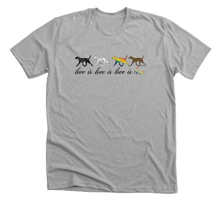Love Is Love Dalmatian, a Athletic Heather Premium Unisex Tee