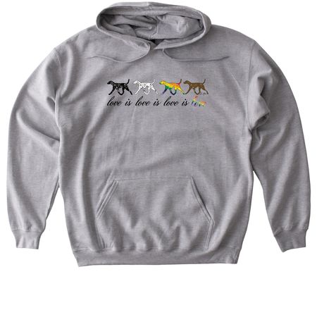 Love Is Love Dalmatian, a Sport Grey Gildan Softstyle Pullover Hoodie