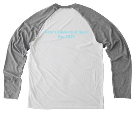 The Vibe., a Aluminum Grey/ Bright White Allmade Eco Triblend Colorblock Raglan Long Sleeve Tee (back-view)