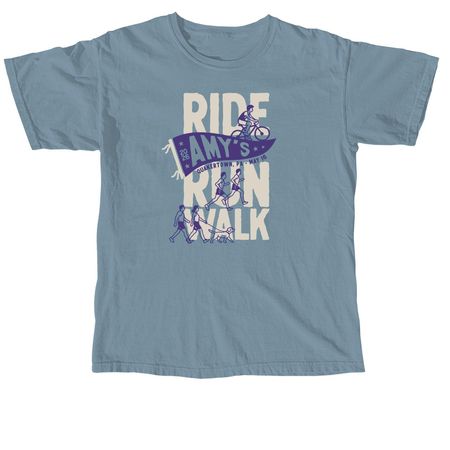 Amy's Ride/Run/Walk 2026 Shirt (Alt Color), a Ice Blue Comfort Colors Unisex Tee
