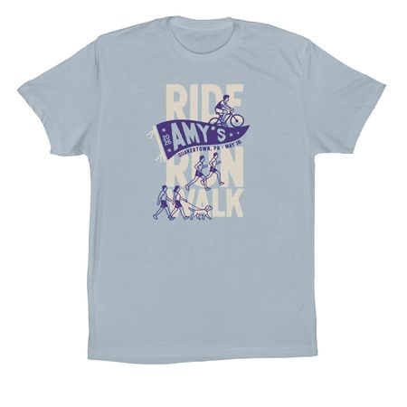 Amy's Ride/Run/Walk 2026 Shirt (Alt Color), a Light Blue Premium Cotton Tee