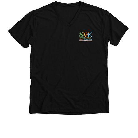 SAFE Gibbon - Rosie the Gibbon, a Solid Black Blend Premium V-Neck Tee