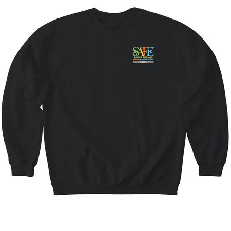 SAFE Gibbon - Rosie the Gibbon, a Black Softstyle Crewneck Sweatshirt