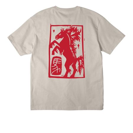 Fire Horse Block Print Shirt, a Dust Unisex Heavyweight Tee