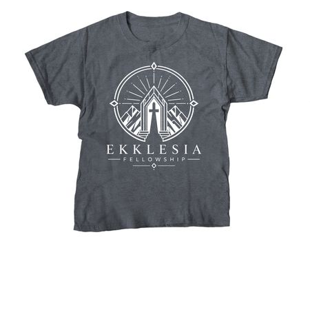 Ekklesia Fellowship Walking With God Together, a Dark Heather Youth Unisex Tee