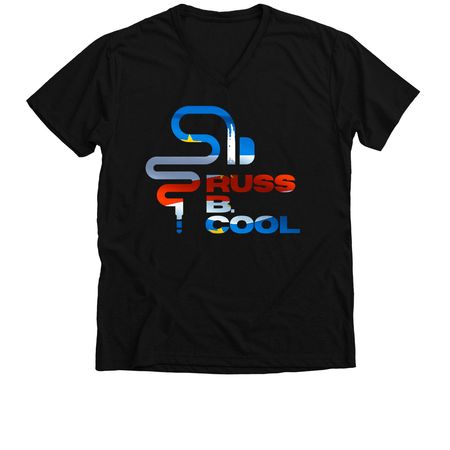 Russ B. Cool CV PRIDE, a Solid Black Blend Premium V-Neck Tee