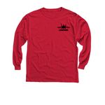25 logo Womens and youth&nbsp;, a Red Youth Long Sleeve Tee (back-view)