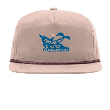 Dolphin Logo Hat, a Pale Peach/ Maroon Printed Umpqua Snapback Cap