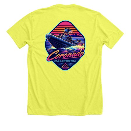 Retro Rhib, a Neon Yellow Premium Unisex Tee