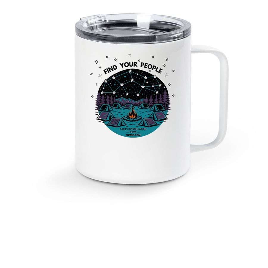 Roadtrip to Camp Constellation 2026!, a White Stainless Steel Travel Mug