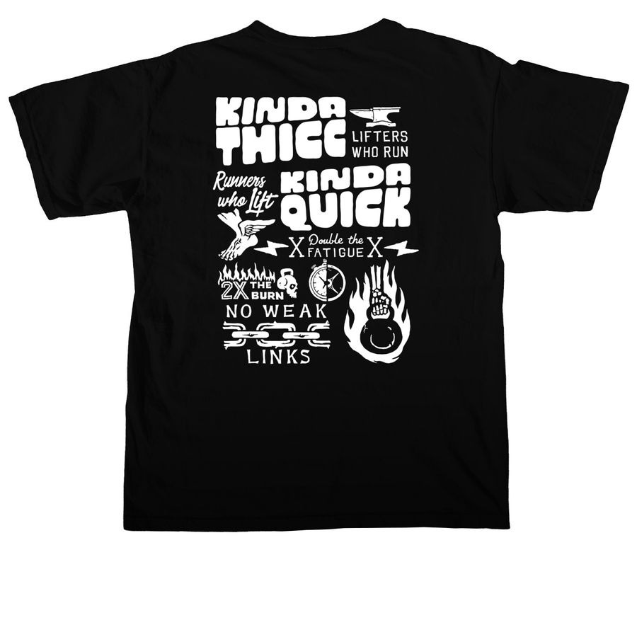 Thicc & Quick, a Black Comfort Colors Unisex Tee (back-view)