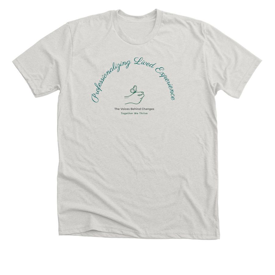 Wear Your Voice. Support Community Change., a Heather Cement Premium Unisex Tee