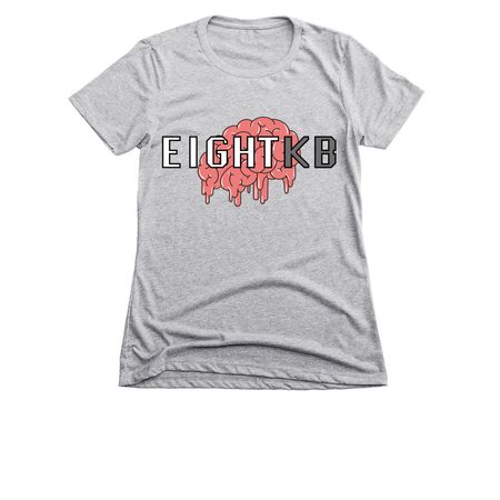 EightKB "Melting Brain", a Dark Heather Grey Women's Slim Fit Tee