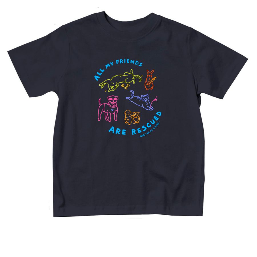 All My Friends are Rescued: Toddler Edition, a Navy Toddler Tee