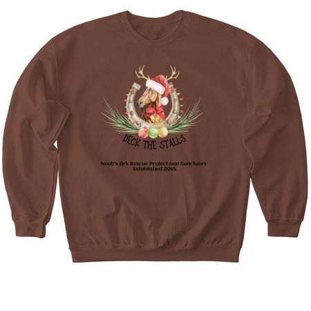 Deck the Stalls, a Cocoa Softstyle Crewneck Sweatshirt