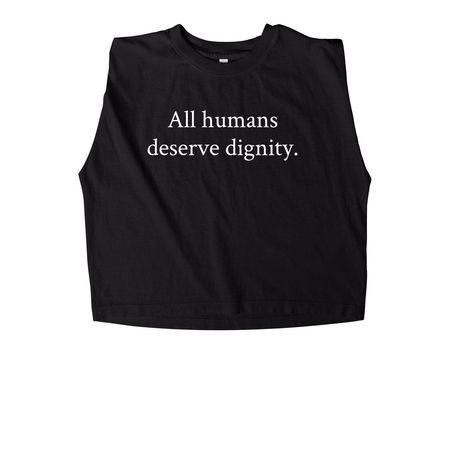 Dignity. (LuLu's Free Store), a True Black Women's Heavyweight Garment Dye Muscle Tee