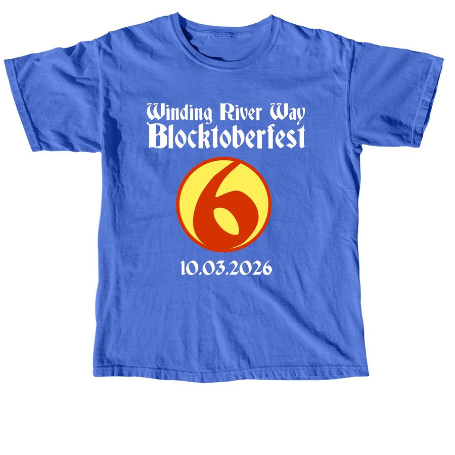 Blocktoberfest Shirts, a Flo Blue Comfort Colors Unisex Tee