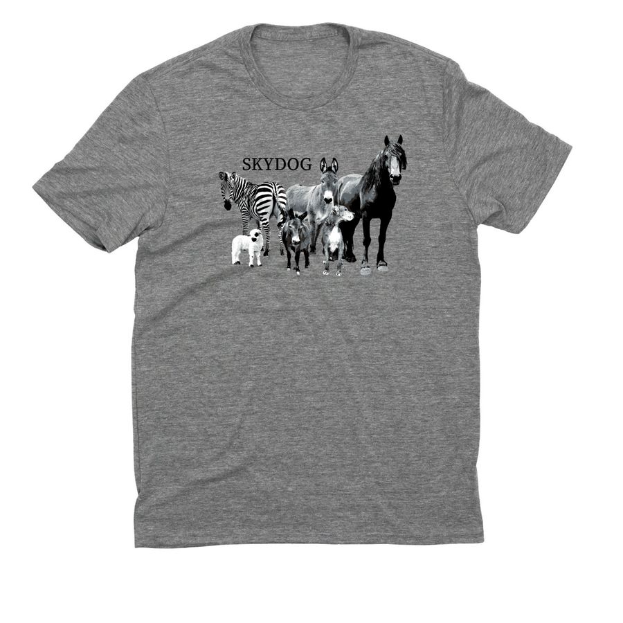 The memorial shirt honoring Barkley, a Aluminum Grey Allmade Eco Triblend Unisex Tee