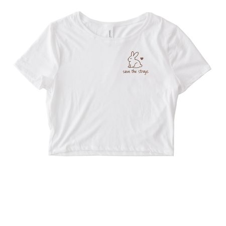 Save The Strays, a White Women's Fitted Cropped Tee