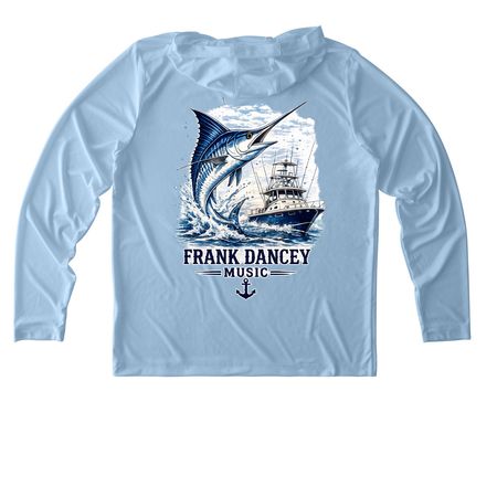 Beach Country ?Marlin? SPF, a Light Blue UV Performance Long Sleeve Hoodie (back-view)