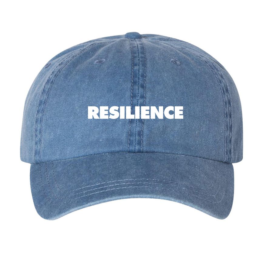 Resilience Hat, a Royal Blue Printed Pigment Dye Baseball Cap